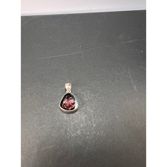NEW Watermelon tourmaline slice sterling silver pendant 3.90 grams - Picture 11 of 11